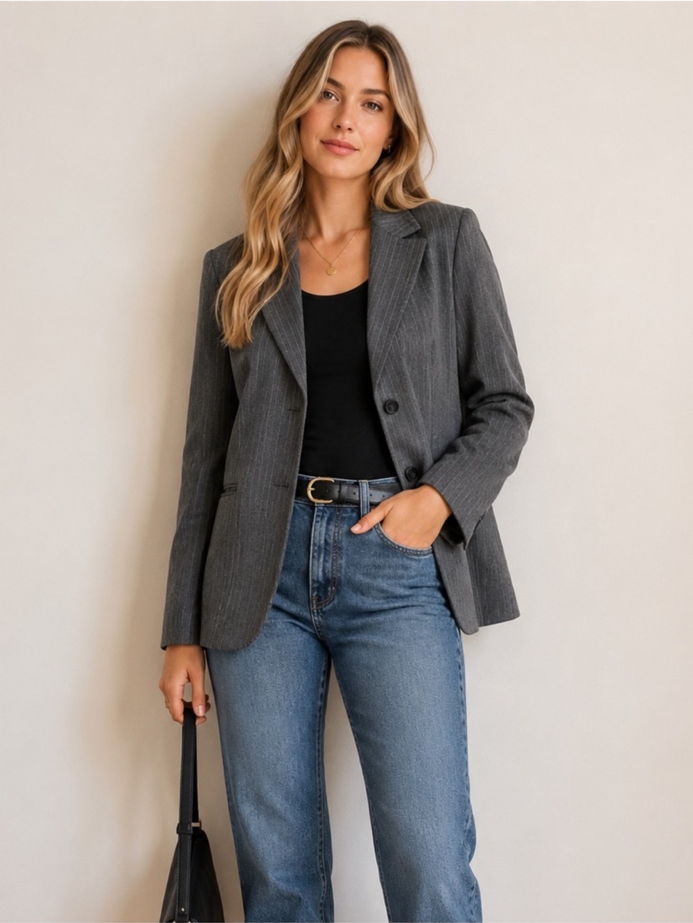 Zanella grey suit jacket blazer long sleeve women’s formal
